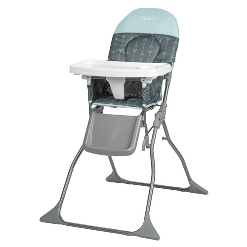 Cosco Simple Fold Full Size High Chair With Adjustable Tray, Gray Arrows