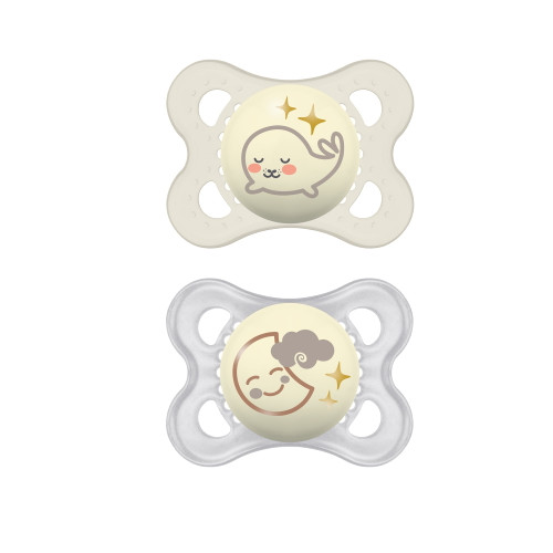 Mam Night Pacifier, 0-6 Months, Unisex, 2 Pack