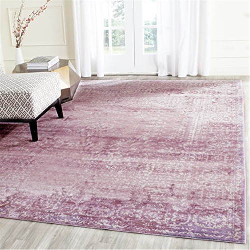 Transitional Rug - Valencia Polyester -mauve/cream Style-b-color:mauve/cream,design:transitional,shape:small Rectangle,size:6'l X 4'w