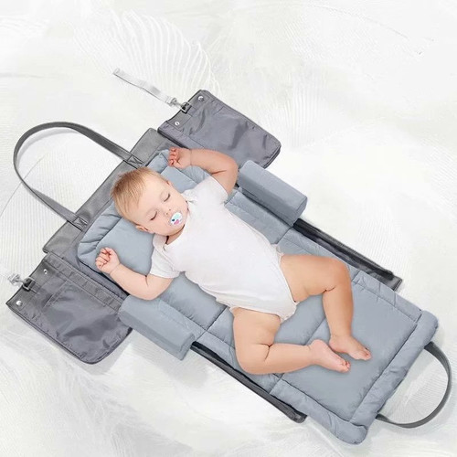 Forstart 3 In 1 Portable Baby Travel Crib,infant Travel Tote Bassinet Handbag Foldable Baby Bed Diaper Bag Changing Station