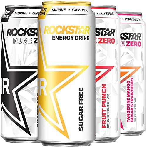 Rockstar Pure Zero Energy Drink,4 Flavor Pure Zero Variety Pack, 0 Sugar, With Caffeine And Taurine, 16oz Cans (12 Pack) (packaging May Vary)