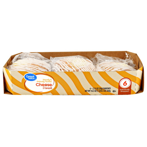 Great Value Cheese Danish, 16.5 Oz, 6 Count