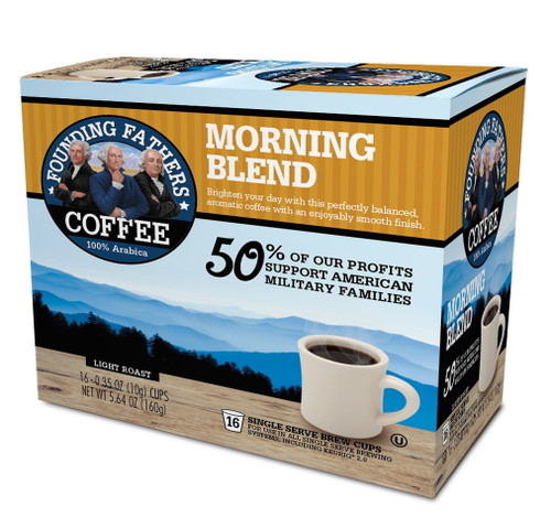 Founding Fathers Morning Blend Coffee 100% Arabica Kcups, 16 Ct