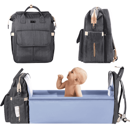 Nordmiex Diaper Bag Backpack With Changing Station, Gray