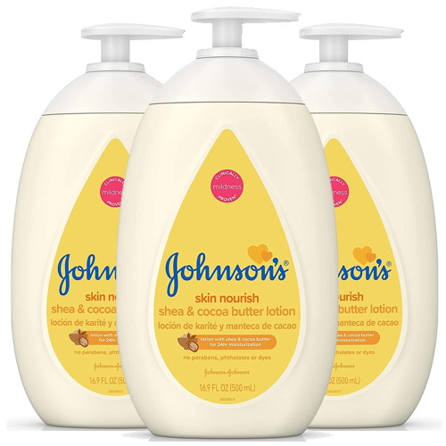 Pack Of (3) Johnson’s Moisturizing Dry Skin Baby Lotion With Shea And Cocoa Butter, 16.9 Fluid Ounce