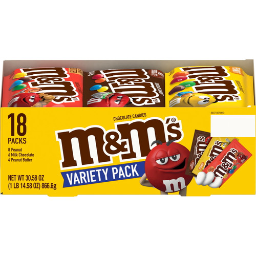 M&m's Variety Pack Full Size Milk Chocolate Candy Bars - 18 Ct