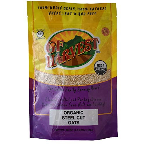 Gf Harvest Gluten Free Certified Organic Whole Grain Steel Cut Oats, 40 Ounce