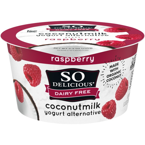(12 Pack)so Delicious Dairy Free Coconut Milk Yogurt, Raspberry, 5.3 Ounce.