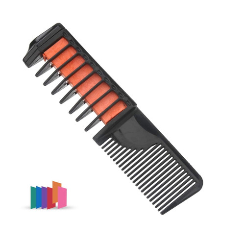 Maydear Temporary Hair Chalk Comb - Non Toxic Hair Color Comb And Safe For Kids - Orange