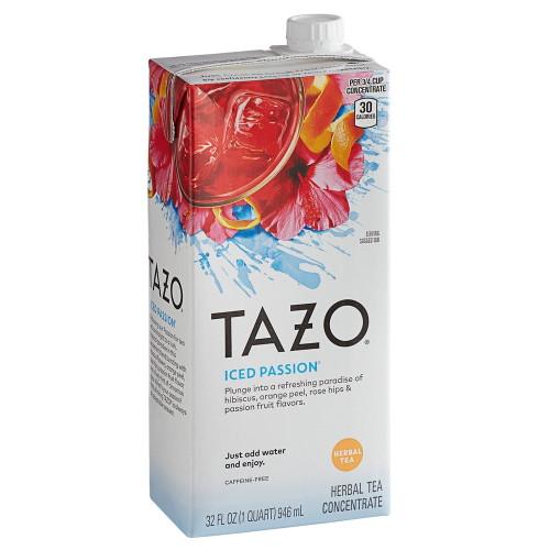 Tazo 32 Fl. Oz. Sweetened Passion Iced Herbal Tea 1:1 Concentrate