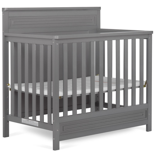 Dream On Me Harbor Full Panel 4 In 1 Convertible Mini Crib, Storm Grey