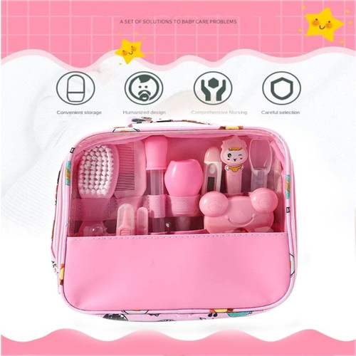 Laidan-13pcs Baby Grooming Kit Nose Cleaner Baby Care，electric Nail Trimmer Set For Newborn Boys Girls Haircut Tools Pink