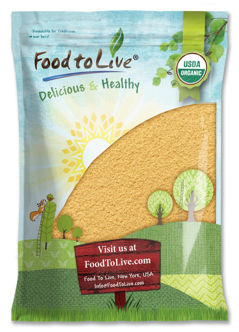 Food To Live  Organic Ground Golden Flaxseed (cold-milled, Raw Flax Seeds Powder / Meal / Flour, Non-gmo, Bulk) (8 Pounds)