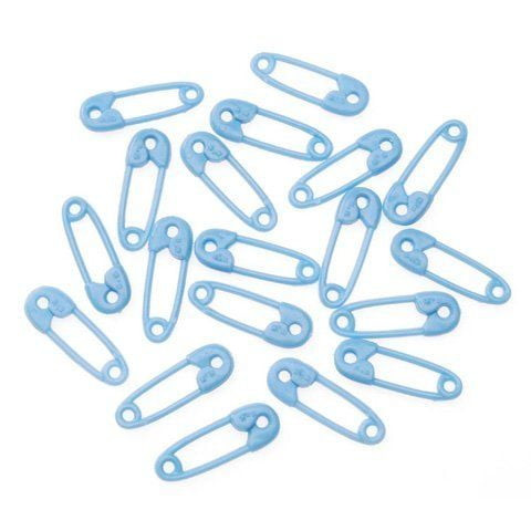 2.5 Inch Blue Small Plastic Diaper Pins For Baby Shower Favors 12 Pieces