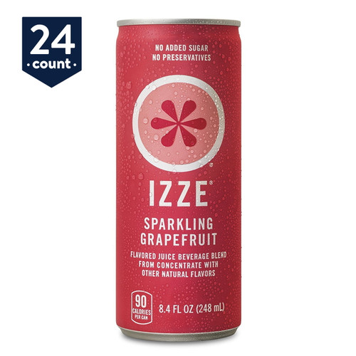 Izze Sparkling Juice, Grapefruit, 8.4 Oz Cans, 24 Count