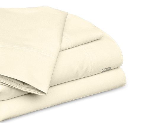 Sgi Bedding 4pc Egyptian Cotton Sheet Set Solid 600tc Ivory Solid Alberta King 96x96" / 15" Deep