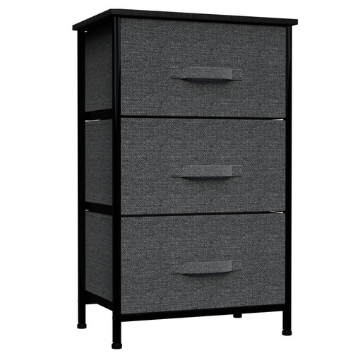 Tkoofn 3-tier Dresser Drawer With 3 Easy Pull Fabric Drawers And Storage, Storage Tower Closet Organizer For Bedroom, Hallway, Entryway, Closets, Dorm Room, Living Room, Gray
