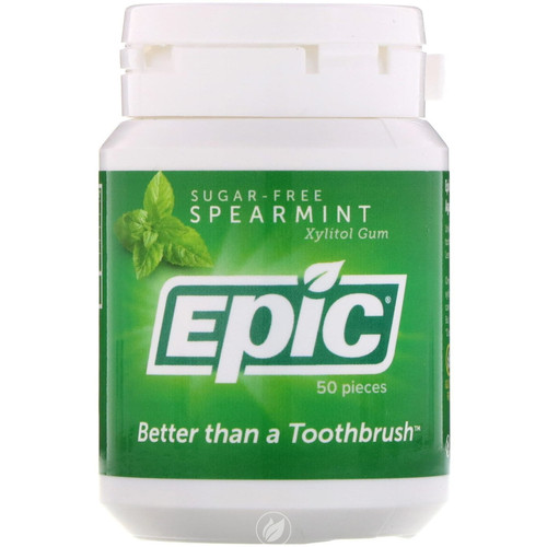 Epic Xylitol Chewing Gum Spearmint 50 Pc, Pack Of 2