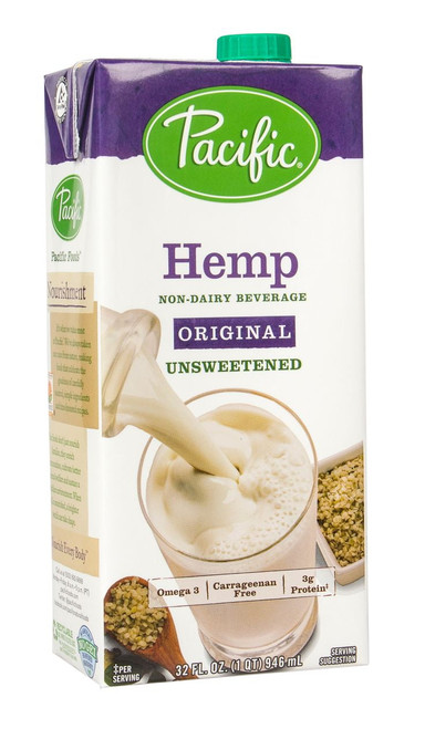 Pacific Foods Hemp Non-dairy Beverage Unsweetened Original -- 32 Fl Oz Pack Of 3