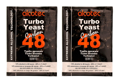 2x Alcotec Carbon 48 Turbo Yeast With Activated Carbon
