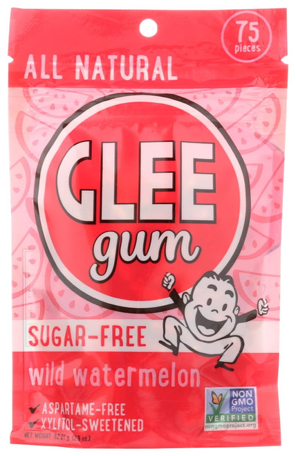 Glee Chewing Gum Wild Watermelon Sugar Free, 75 Count