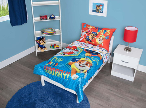 Paw Patrol 4-piece Toddler Bedding Set - Pup Pup Hooray