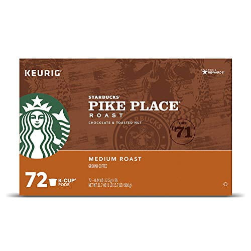 Starbucks Pike Place Roast Coffee K-cup Portion Packs For Keurig Brewers, 72 Count (3 Boxes Of 24 K-cups)