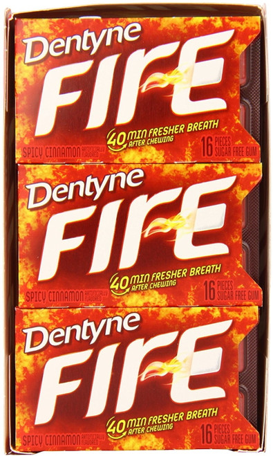 Dentyne Fire Sugar-free Gum, Spicy Cinnamon 9 Pack (16 Ct Per Pack) (pack Of 3)