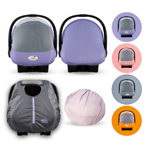 Cozy Baby’s Rhapsody Purple Combo Pack – One Sun & Bug Infant Carrier Cover Plus One Lightweight Summer Cozy Cover