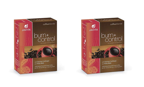 Javita Burn + Control Garcinia Cambogia And Yerba Mate, Gourmet Instant Coffee For Weight Loss 2 Boxes