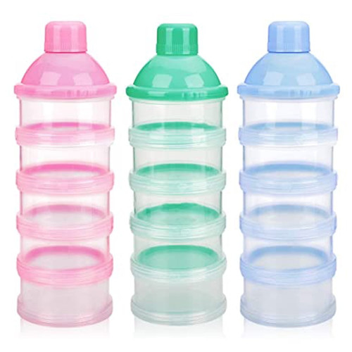 Pack Of 3pcs 5-layer Stackable Milk Powder Dispenser, Formula Container For Travel, Spill-free Stackable Storage Container, Bpa Free