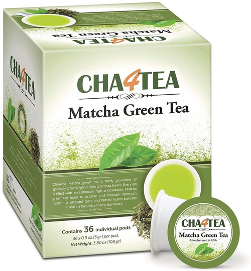 Cha4tea Matcha Green Tea Pods For Keurig K-cup Brewers, 36-count