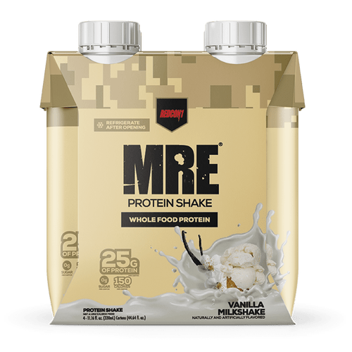 Redcon1 Mre Rtd, Ready To Drink Whole Food Protein Shake, Vanilla Milkshake, 25g Protein, 11 Fl Oz, 4 Ct
