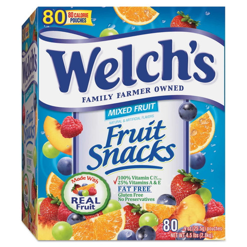 Welch's Gluten-free Fruit Snacks, Mixed Fruit, 0.9 Oz, 80 Count