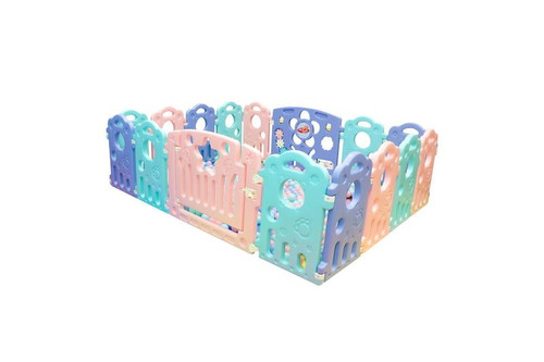 Baby Playpen: 14 Bear Panel | Play Yard With Gate For Babies, Infant, Toddlers | Large Indoor/outdoor Safety Locking Playgate Fence For Kids