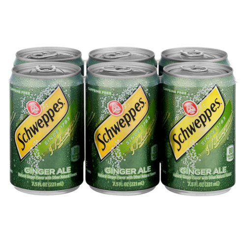 Schweppes Ginger Ale Soda 7.5oz Mini Cans, Quantity Of 12