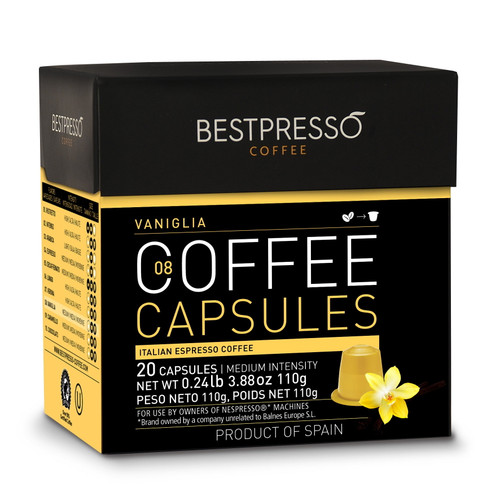 Bestpresso Premium Nespresso Coffee Pods, Vaniglia Pack, 120 Count