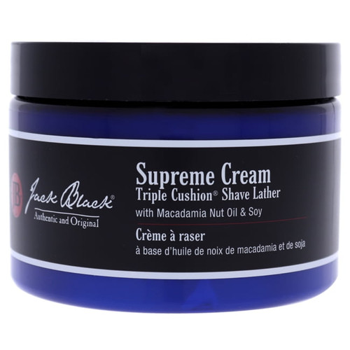 Jack Black Supreme Cream Triple Cushion Shave Lather 9.5 Oz. With Macademia Oil And Soy
