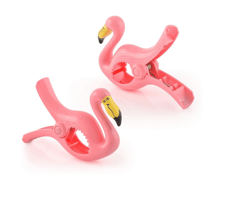 Flamingo Beach Towel Clips Jumbo Size For Beach Chair, Cruise Beach Patio, Pool Accessories For Chairs, Household Clip, Baby Stroller.