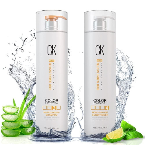 Gk Hair Global Keratin Moisturizing Shampoo And Conditioner Sets (33.8 Fl Oz/1000ml) For Color Treated Hair - Daily Use Cleansing Dry To Normal Sulfate Paraben-free - All Hair Types For Men And Women