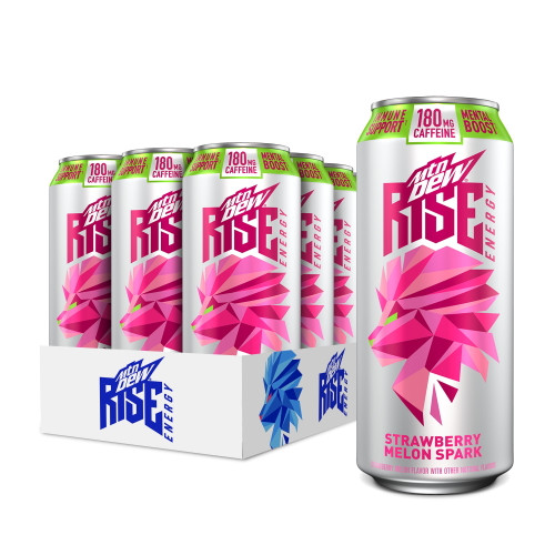 Mtn Dew Energy, Strawberry Melon Spark Energy Drink, 16 Oz, 12 Pack Cans
