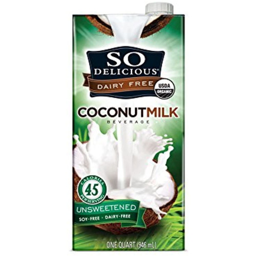 So Delicious Dairy-free Organic Coconutmilk Beverage, Unsweetened, 32 Ounce (pack Of 6) Plant-based Vegan Dairy Alternative, Great In Smoothies Protein Shakes Or Cereal