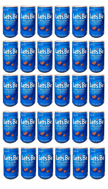 Lotte Korean Soft Drink Let's Be Coffee - Pack Of 30 (1 Case)