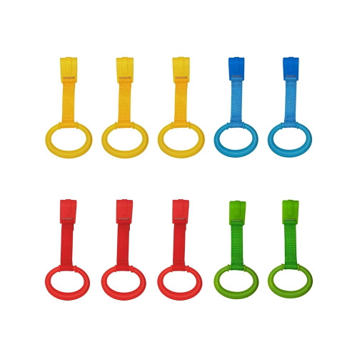 10pcs Baby Play Gym Toddler Walking Assistant Baby Gym Pull Ring Rattle Pendant Toy Baby Stand Up Rings Activity Gym Hanging Bar