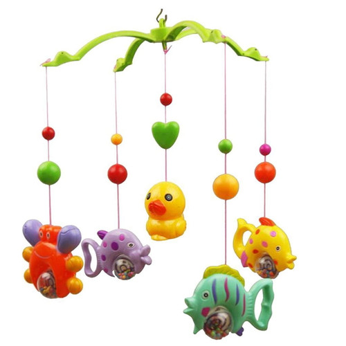 Nuolux Music Bed Bell Set Funny Fish Crab And Duck Baby Crib Mobile Music Bed Bell Educational Toy (random Color)