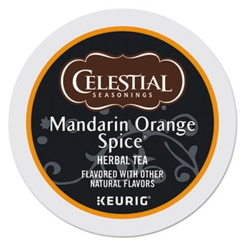 Celestial Seasonings Mandarin Orange Spice Herbal Tea Keurig K-cup Pods 24/box 14735