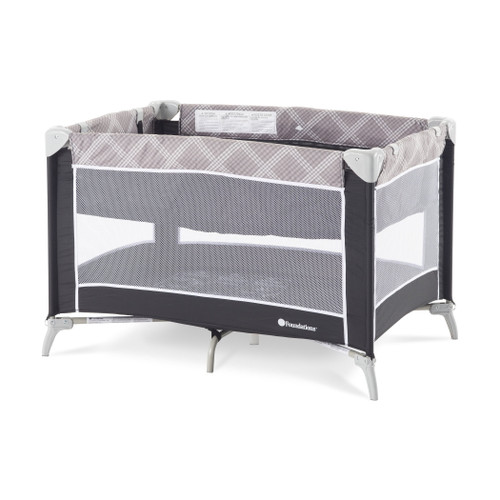 Foundations Sleep N Store Travel Yard With Bassinet, Mode Plaid Graphite