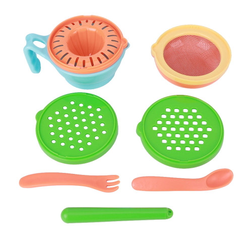 Baby Food Maker, Food Processor Smasher 5.9 X 4.3in Infant Smasher, Portable Infant Newborn Food Masher For Food Babies Blue(9pcs)