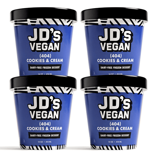 Jd's Vegan, 404 Cookies & Cream Ice Cream, 1 Pint, 4 Count