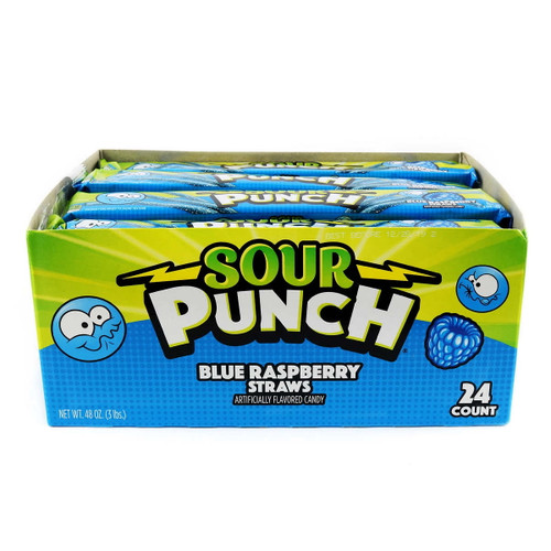 Sour Punch Straws Blue Raspberry 2oz. 24ct.